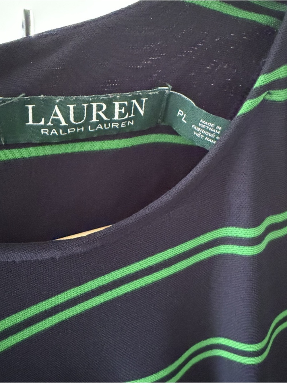 Ralph Lauren Navy and Green Striped Sleeveless Jumpsuit - Picture 4 of 4